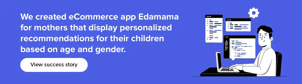 Appinventiv created eCommerce app Edamama for mothers